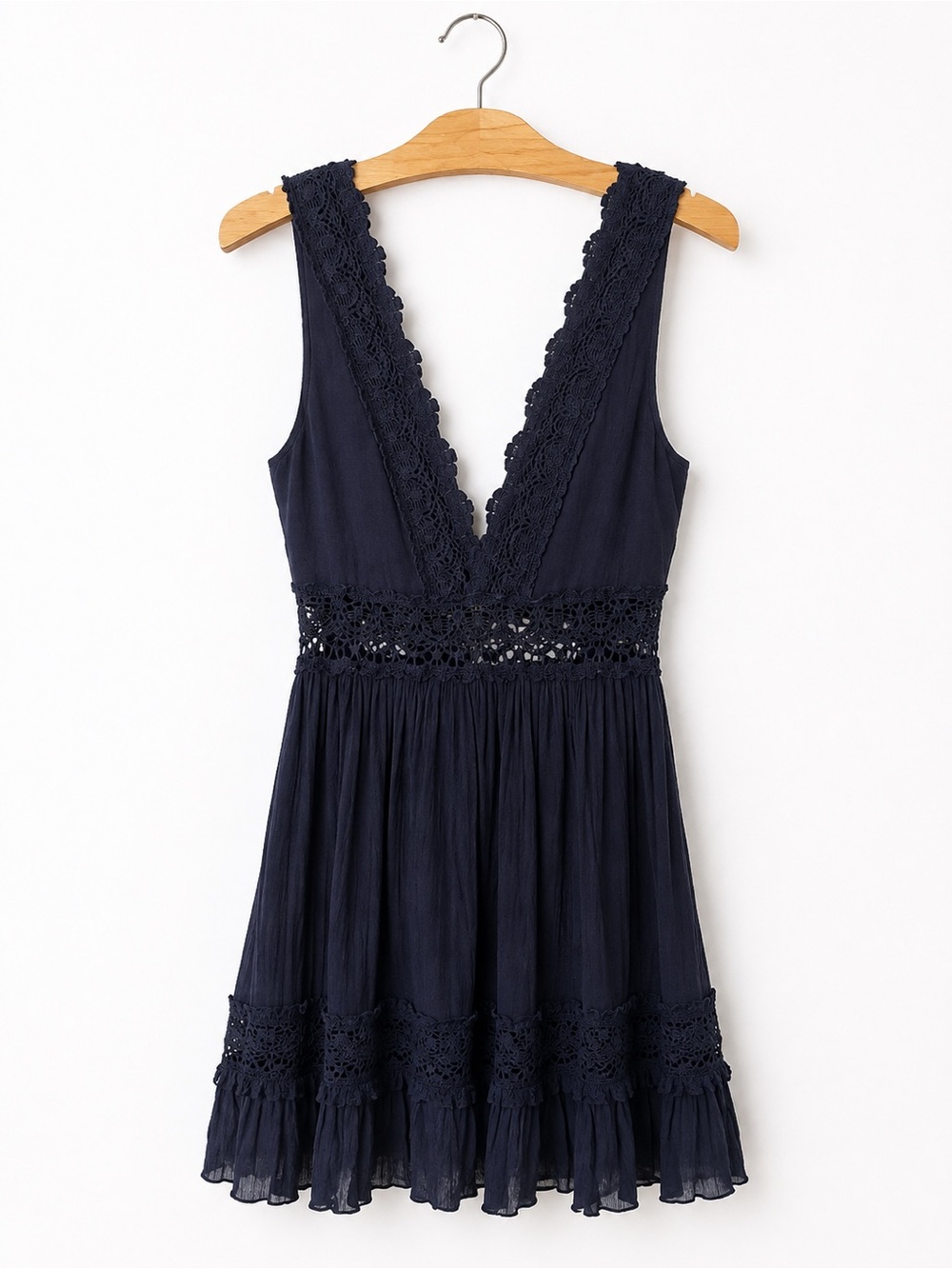 Showpo Navy lace-trim dress
